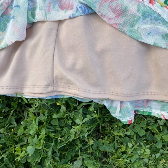 AFRM sheer Long Sleeve Floral Babydoll Dress size small Preowned spring summer - Picture 10 of 11